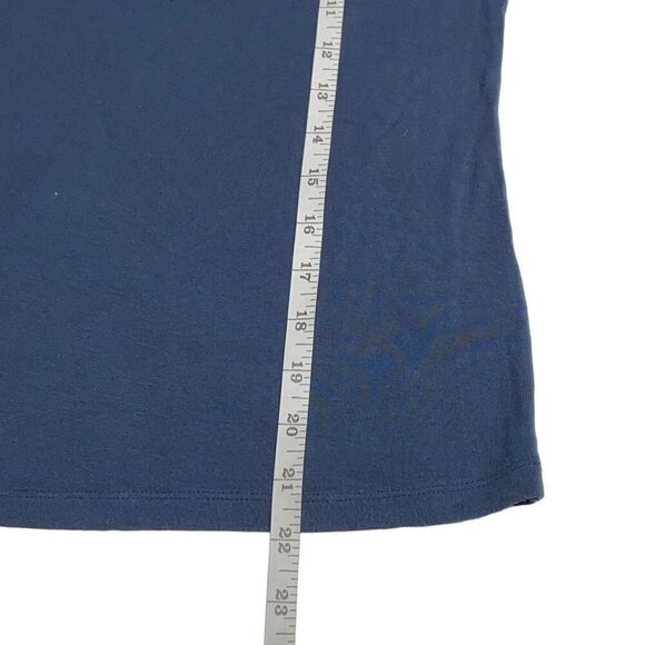 Club Monaco Sunfaded Indigo Cinched Tied Shoulder Top - Picture 5 of 5